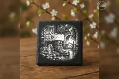 The Fireside Boot Santa Claus Christmas Laser Engraving PNG Product Image 3