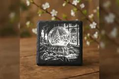 Fir Tree Snow Globe Winter Wonderland Laser Engraving PNG Product Image 3