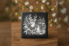 Evergreen Herald Reindeer Forest Christmas Laser PNG Product Image 3