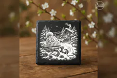 Sledside Pom-Pom Winter Christmas Laser Engraving PNG Product Image 3