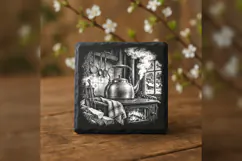The Copper Kettle Steam Winter Drink Laser Engraving PNG Product Image 3