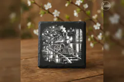 Midnight Toy Train Laser Engraving PNG Product Image 3