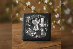 Glass Angel Ornament Laser Engraving PNG Product Image 1