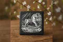 Rocking Horse Christmas Laser Engraving PNG Product Image 2