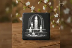 The Waxen Vigil Gothic Halloween Laser Engraving PNG Product Image 3