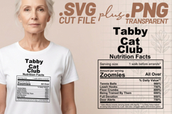 4x Funny Quotes Tabby Cat Club Nutrition Facts SVG Cut Files Product Image 2