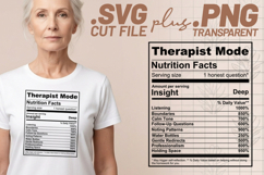 4x Nutrition Facts Therapist Mom Vacation SVG Cut Files Product Image 2