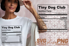 4x Funny Quotes Tiny Dog Club Nutrition Facts SVG Cut Files Product Image 2