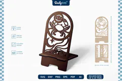 Zodiac Phone Holder SVG | Cancer Laser Cut Stand Product Image 1