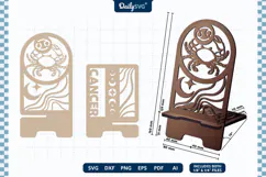 Zodiac Phone Holder SVG | Cancer Laser Cut Stand Product Image 2