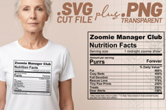 4x Funny Quotes Zoomie Manager Nutrition Facts SVG Cut Files Product Image 2