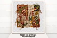 Thanksgiving Chenille Embroidered Patch Puffy Clipart PNG Product Image 2