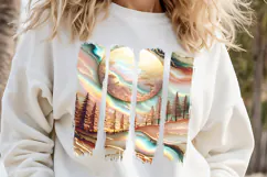 Gold autumn forest brush strokes golden t shirt designs png Product Image 1