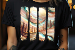 Gold autumn forest brush strokes golden t shirt designs png Product Image 2
