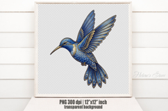 Blue hummingbird sublimation design |Tropical bird clipart Product Image 2