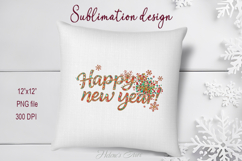 Bright Happy New Year quote sublimation design clipart png Product Image 3