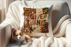 Thanksgiving Chenille Embroidered Patch Puffy Clipart PNG Product Image 4