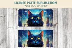 Car plate sublimation | Car plate PNG | Galaxy cat |Cosmic Product Image 2