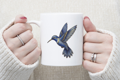 Blue hummingbird sublimation design |Tropical bird clipart Product Image 3