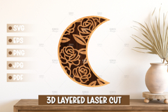 3D Moon Wall Art SVG - Moon Laser cut, Baby Room Home Decor Product Image 1