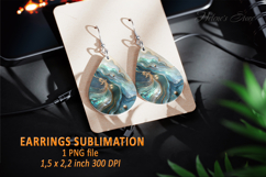 Gold Aquamarine Ocean earrings design| Teardrop earring png Product Image 1