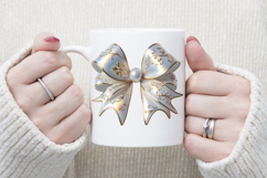 Cute Christmas coquette bows design|Blue bow T-shirt clipart Product Image 3