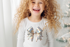 Cute Christmas coquette bows design|Blue bow T-shirt clipart Product Image 4