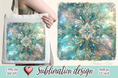 Aquamarine ocean gold and pearl sublimation design png Product Image 1