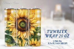 Tumbler Sublimation | 20oz Skinny Tumbler Wrap | Sunflower Product Image 1