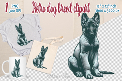 Cute vintage dog clipart | Retro dog breed design png Product Image 1