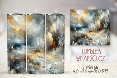 Abstract strokes gold gray paint straight tumbler 20oz wrap Product Image 1