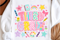 Striped Floral Third Grade Shirt PNG Product Image 1