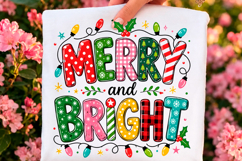 Merry and Bright Christmas Lights PNG Product Image 1