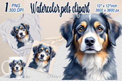 Cute watercolor dog clipart | Colorful dog design png Product Image 1