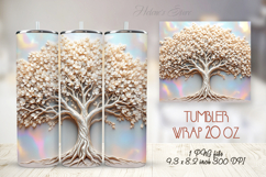 Fantasy Golden Tree tumbler 20oz wrap sublimation design png Product Image 1