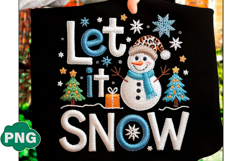 Let It Snow PNG, Snowman PNG, Christmas Product Image 1