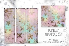 Christmas tumbler wrap 20oz sublimation |Magic snowflakes Product Image 1
