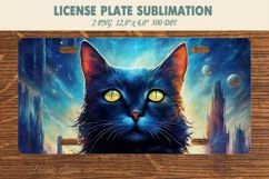 Car plate sublimation | Car plate PNG | Galaxy cat |Cosmic Product Image 3