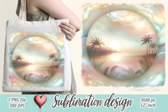 Gold summer beach palm tree sublimation designs |Pearl ocean Product Image 1