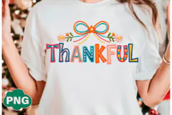 Crochet Yarn Thankful PNG with Bow Png Product Image 3