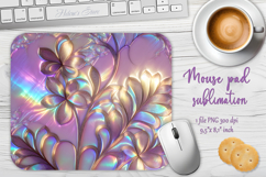 Iridescent lilac floral mouse pad sublimation design png Product Image 1