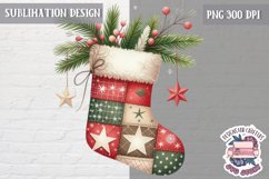 Christmas Patchwork Sublimation Design PNG Glitter Shine Product Image 1