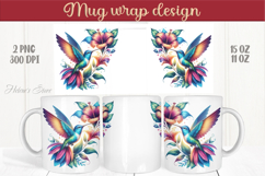 Cute Hummingbird mug wraps sublimation designs |Humming bird Product Image 1