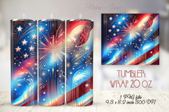 USA Patriotic tumbler wrap 20oz png| 4th of July holiday Product Image 1