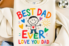 Best Dad Ever Cute Kids DAD PNG Product Image 1