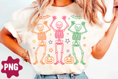 Neon Halloween Png, Dancing Skeletons Product Image 2