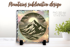 Magic mountains slate design png | Fanatsy night landscape Product Image 1