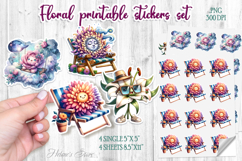 Funny flowers Sticker Design |Cute summer stickers template Product Image 1
