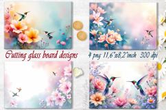 Hummingbird cutting board sublimation designs| Tropical bird Product Image 1