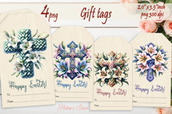 Easter cross Gift Tags| Happy Easter BUNDLE|Cute bunny label Product Image 5